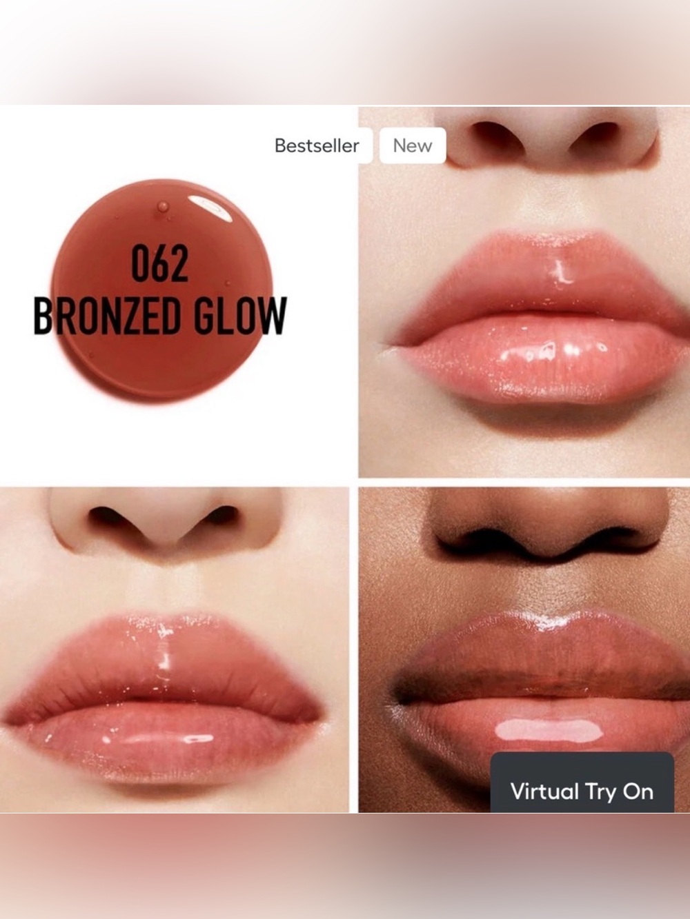 Dior Lip Glow Oil 62 Bronzed Glow- Cherry Oil Tint - Picture 2 of 3